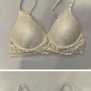 White Lace Trimmed Lightly Padded Underwire Bra
